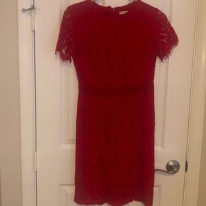 New York and Company Eva Mendes red lace cocktail dress size 2.